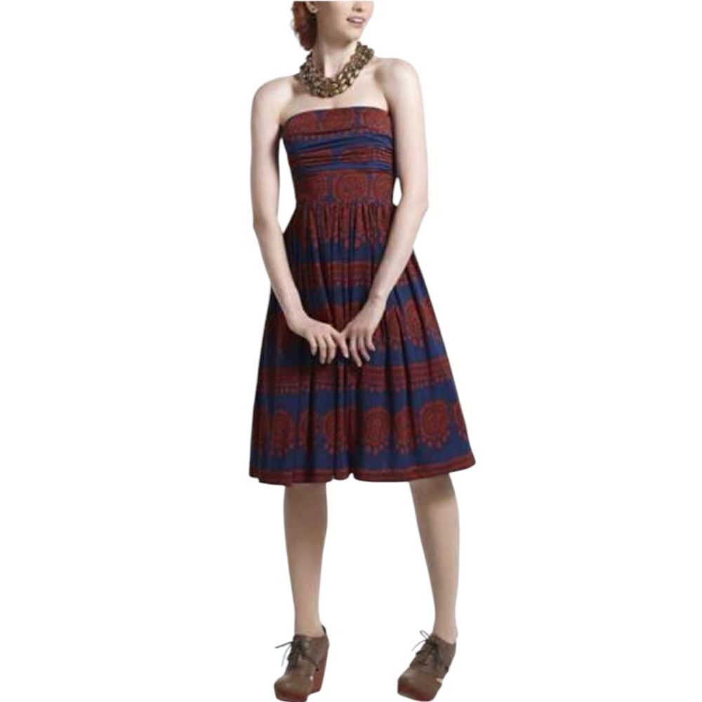 Girls from Savoy Anthropologie Oxidized Medallions Dress Strapless Women's M